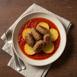 Rice Kofta with Potatoes in Tomato Sauce